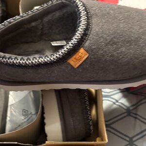 UGG Gray Loafers with Tan Accent